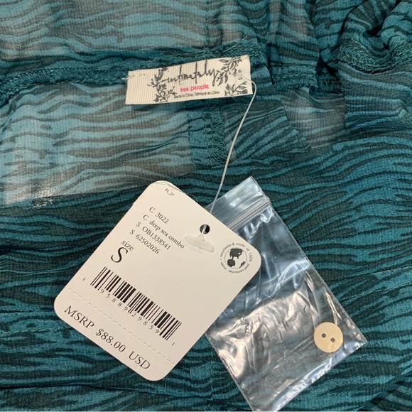 NWT Free People green + black harem pant perfect for swim or sleep size S - Picture 5 of 8